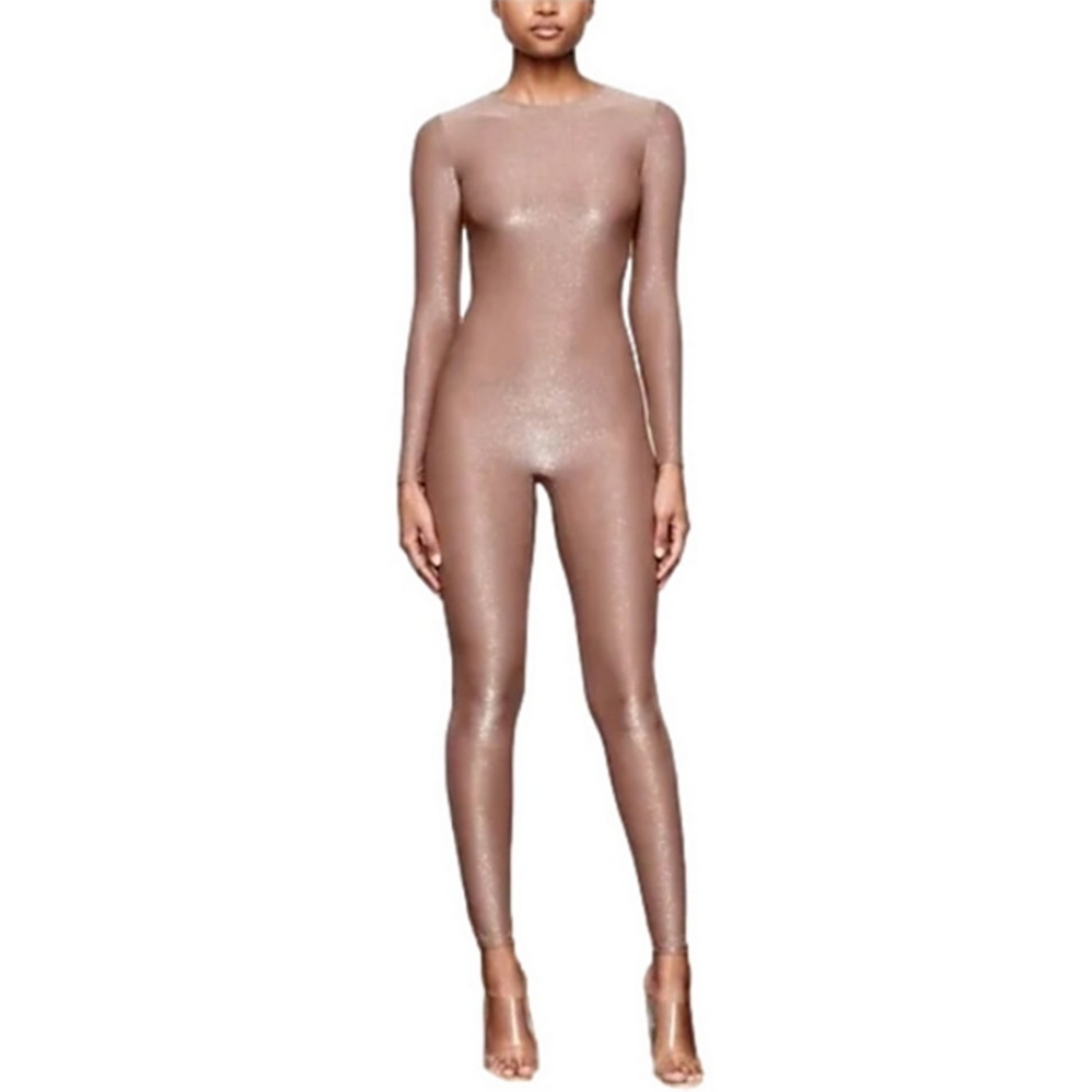 SKIMS Shimmer Catsuit Jumpsuit Sienna Tan 3X